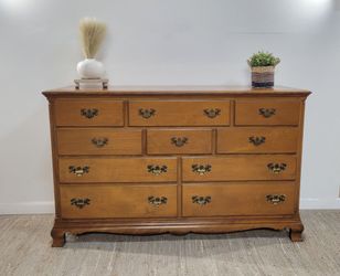 Vintage Angelus 10-Drawer Walnut Dresser