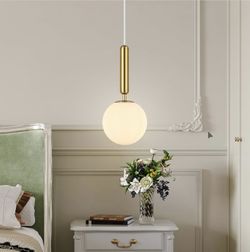 Modern Hanging Light Fixture Pendant Lighting for Kitchen Island Mid Century Gold Pendant Lights