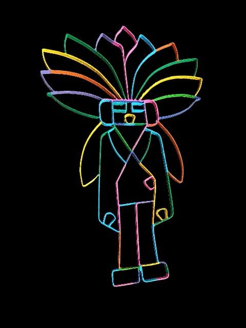 Wrought Iron Colorful Kachina Doll 21 3/4" W x 33 1/2" T x 3/4" D Indoor/Outdoor
