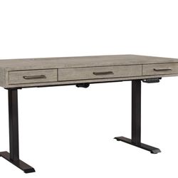 Aspenhome Furniture Platinum Lift Top Desk and Base in Gray Linen