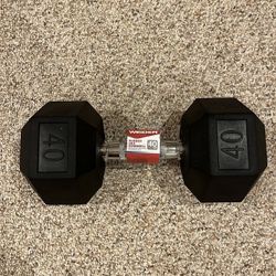 Weider 40 Lbs Rubber Hex Dumbbell – Single