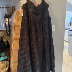 Black Floral Print Formal Dress