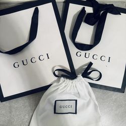 2 Gucci Gift Bags & 1 Dust Bag