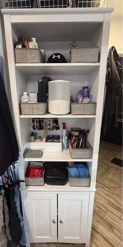 White vanity cabinet