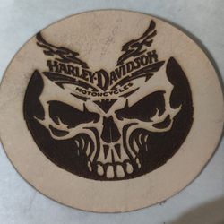 Harley Davidson Skull Leather Patch 