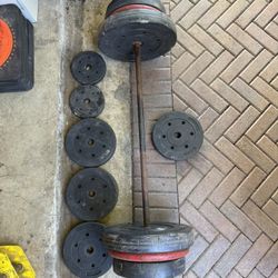Weights 225 Pounds Cement And Metal Plates…
