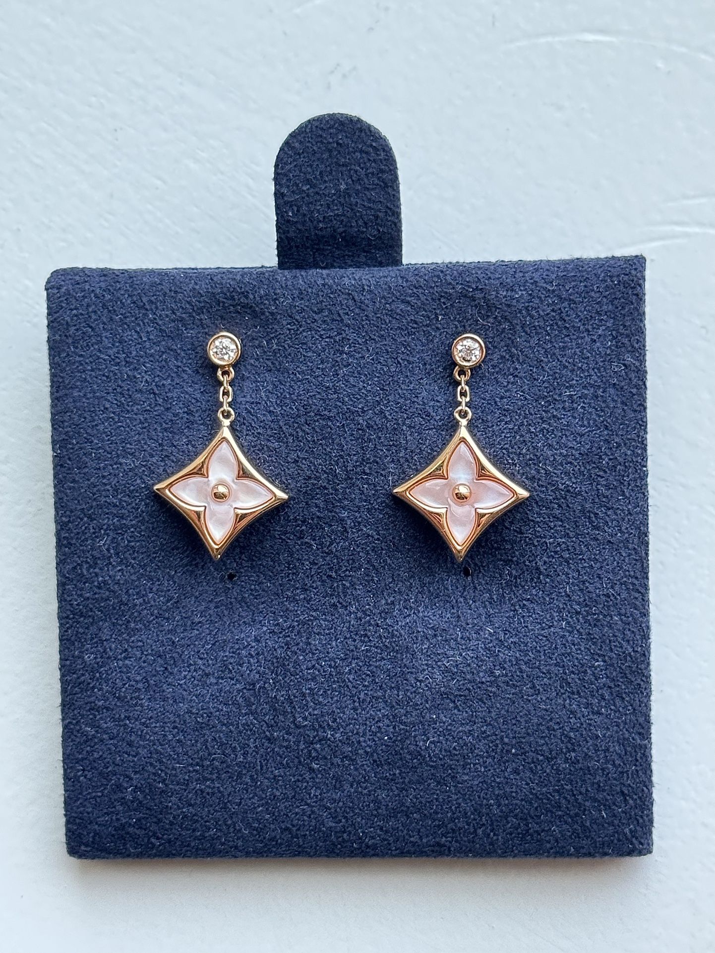 Louis Vuitton Blossom BB Star Studs, Pink Gold, Pink Mother of Pearl & Diamonds