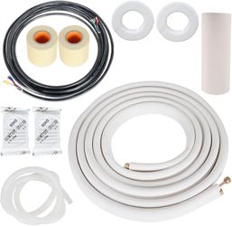 25FT Air Conditioning Tubing Hose Extension 3/8 and 5/8 Inch Twin Insulated Copper Hoses Fit for Mini Split Air Conditioner#3557TT3