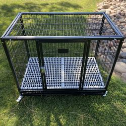  ✅ New Heavy duty Comfy Kennel Crate Cage W/ Trays & Casters 🐶Dimensions in pictures 🐶🐶