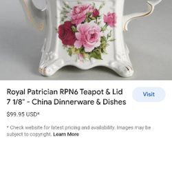 VINTAGE CROWN DORSET STAFFORDSHIRE ENGLAND TEA POT ROSE GOLD PLATED TRIM