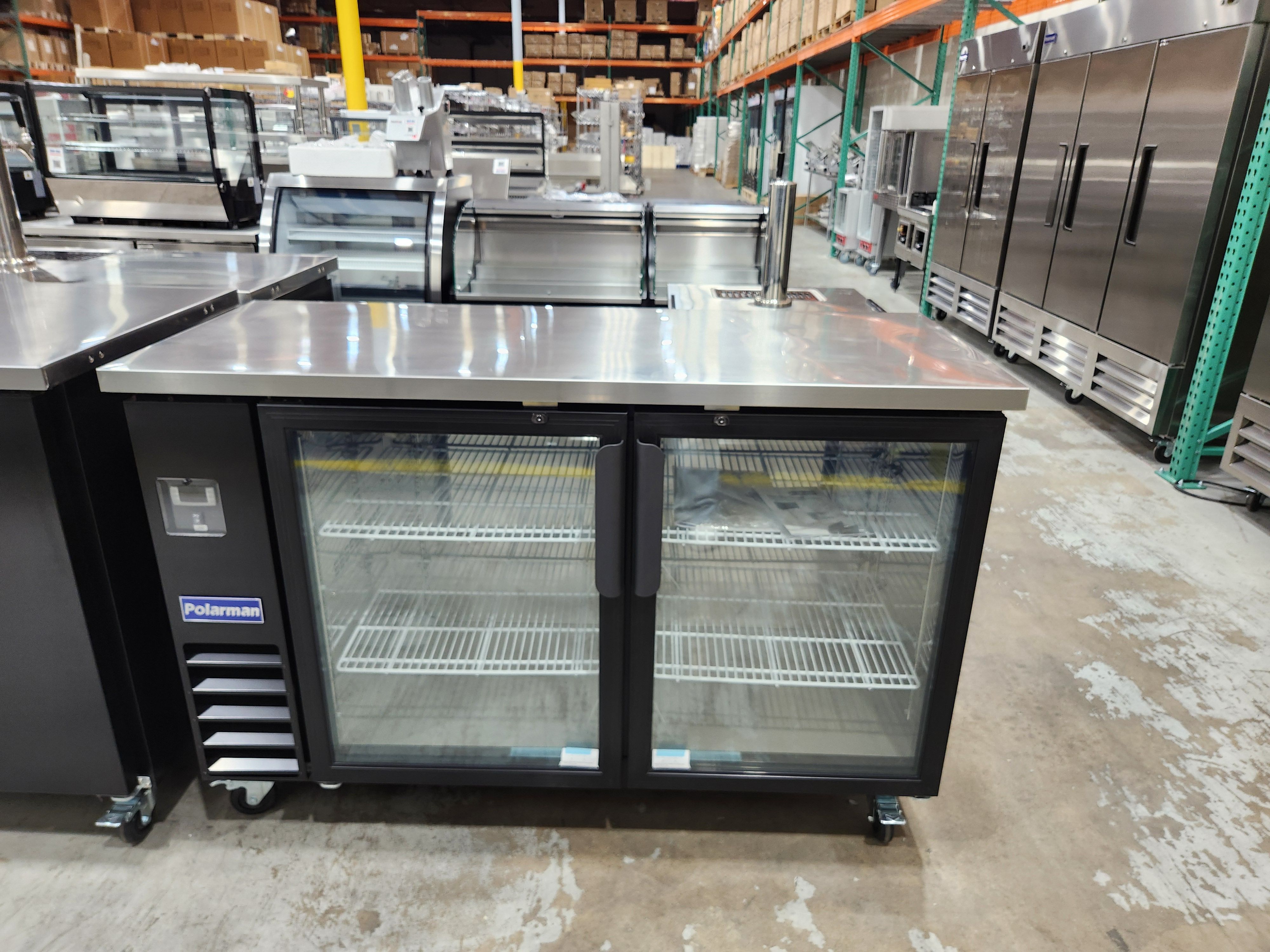 Polarman PLM-BC-2G 58 3/4" Swing Door Back Bar Cooler with 2 Glass Doors