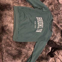 Green and white Brooklyn Sweatshirt Medium