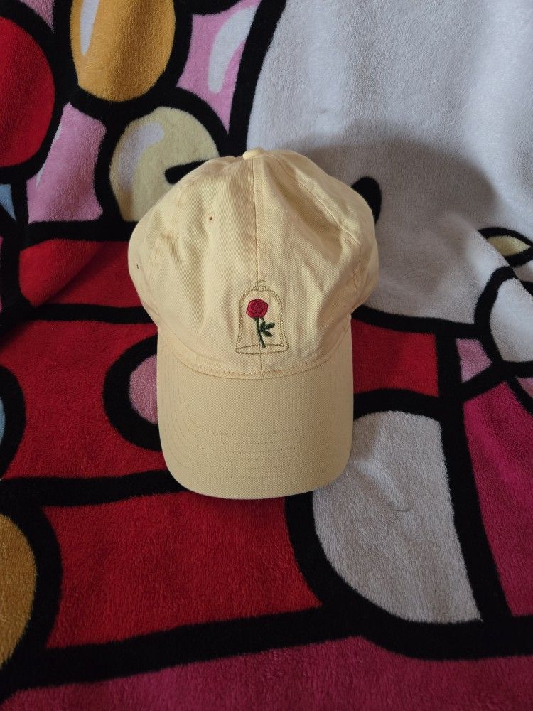 Disney Parks Beauty and the Beast Red Rose Yellow Hat Tale as Old as Time