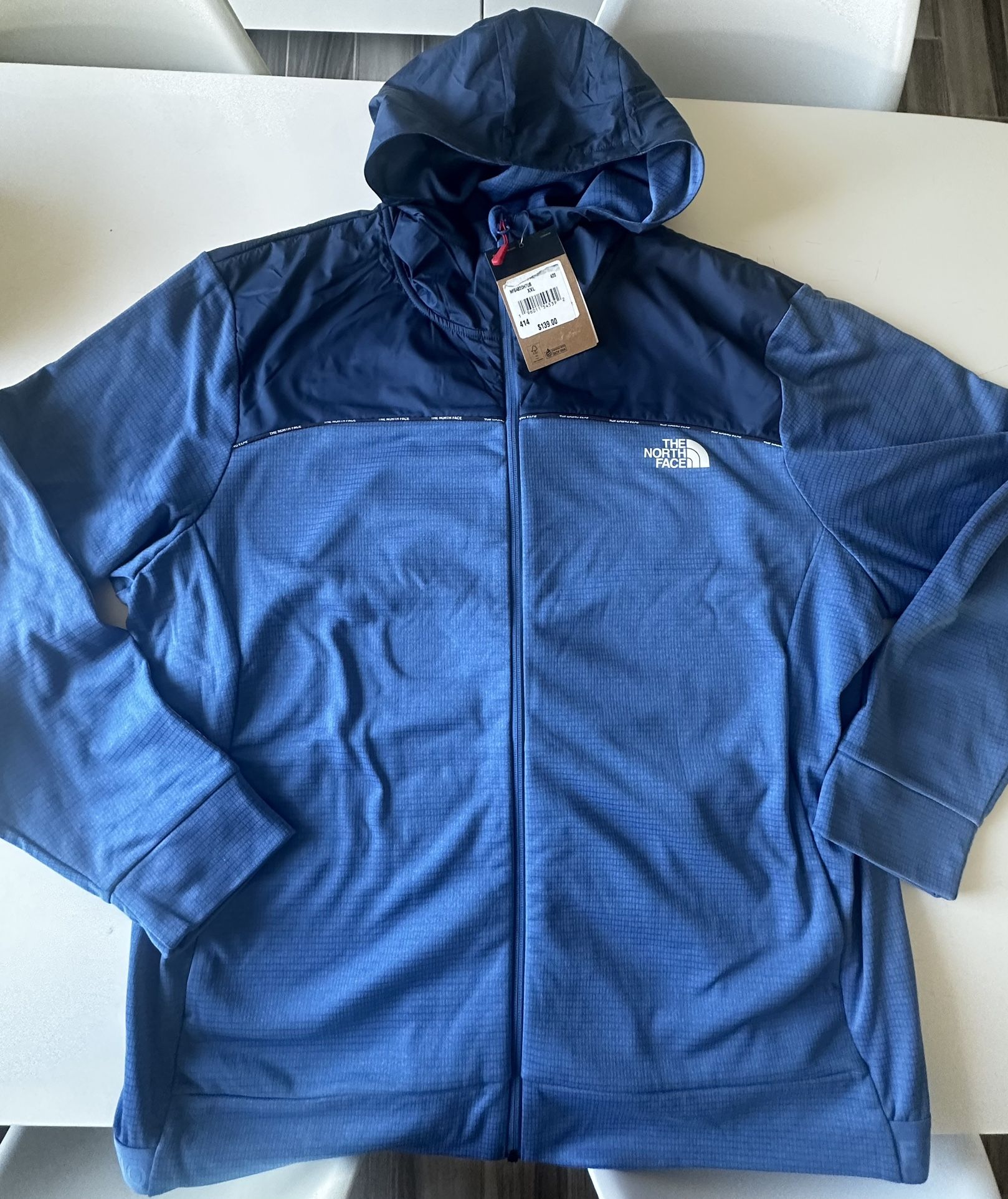 NEW The North Face Men's Ampere Full Zip Hoodie Hooded Jacket - Blue - MSRP $139 - XXL