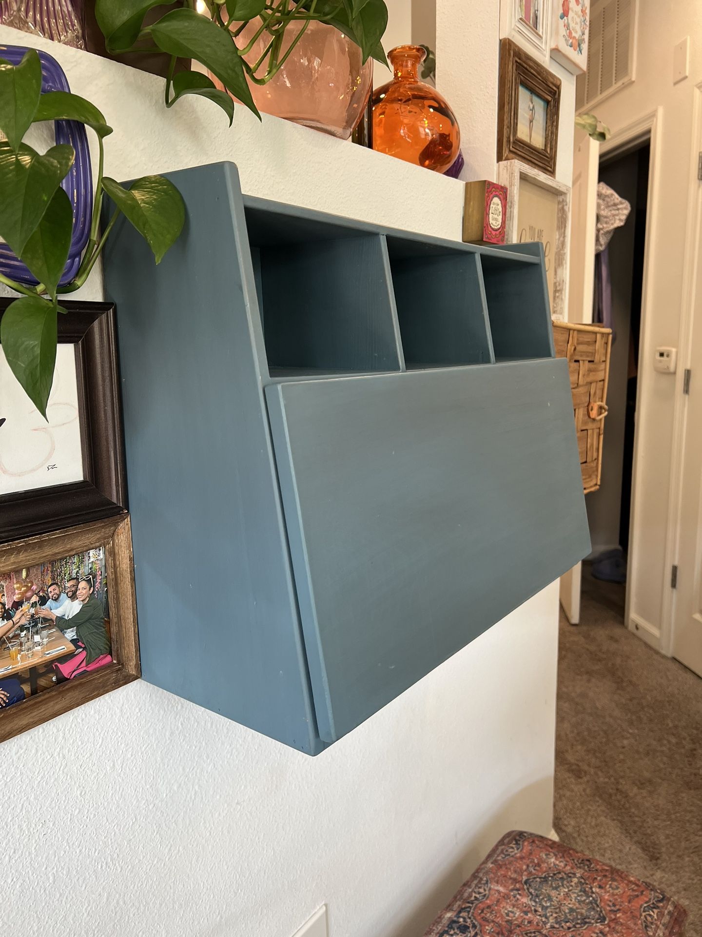 Gray Blue Hanging Wall Shelving