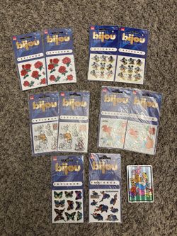 Lot of 10 Packs of Vintage Bijou Laser Stickers