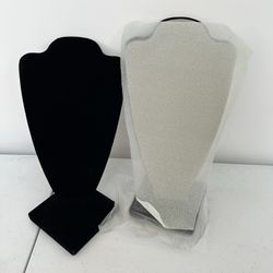 Set Of Two Necklace And Earring Set Stands Black Velvet. Strong Stands For Necklace Display. Selling Both For $15. Great Deal. 