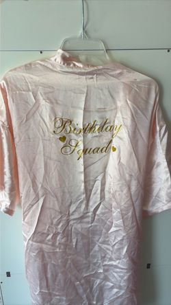 Birthday Squad Pink Satin Robe