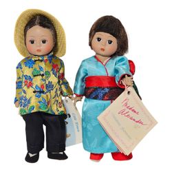 Vintage Madame Alexander Dolls 7" Japan And China Collectible Figures Lot of 2