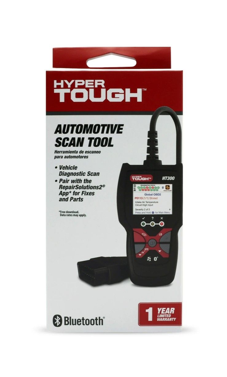 Hyper Tough HT300 Scan Tool, 1996 & Newer OBD2 Vehicles, Free Fix & Part Recommendations