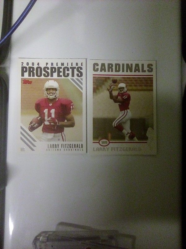 2 LARRY FITZGERALD Topps rookie Cards