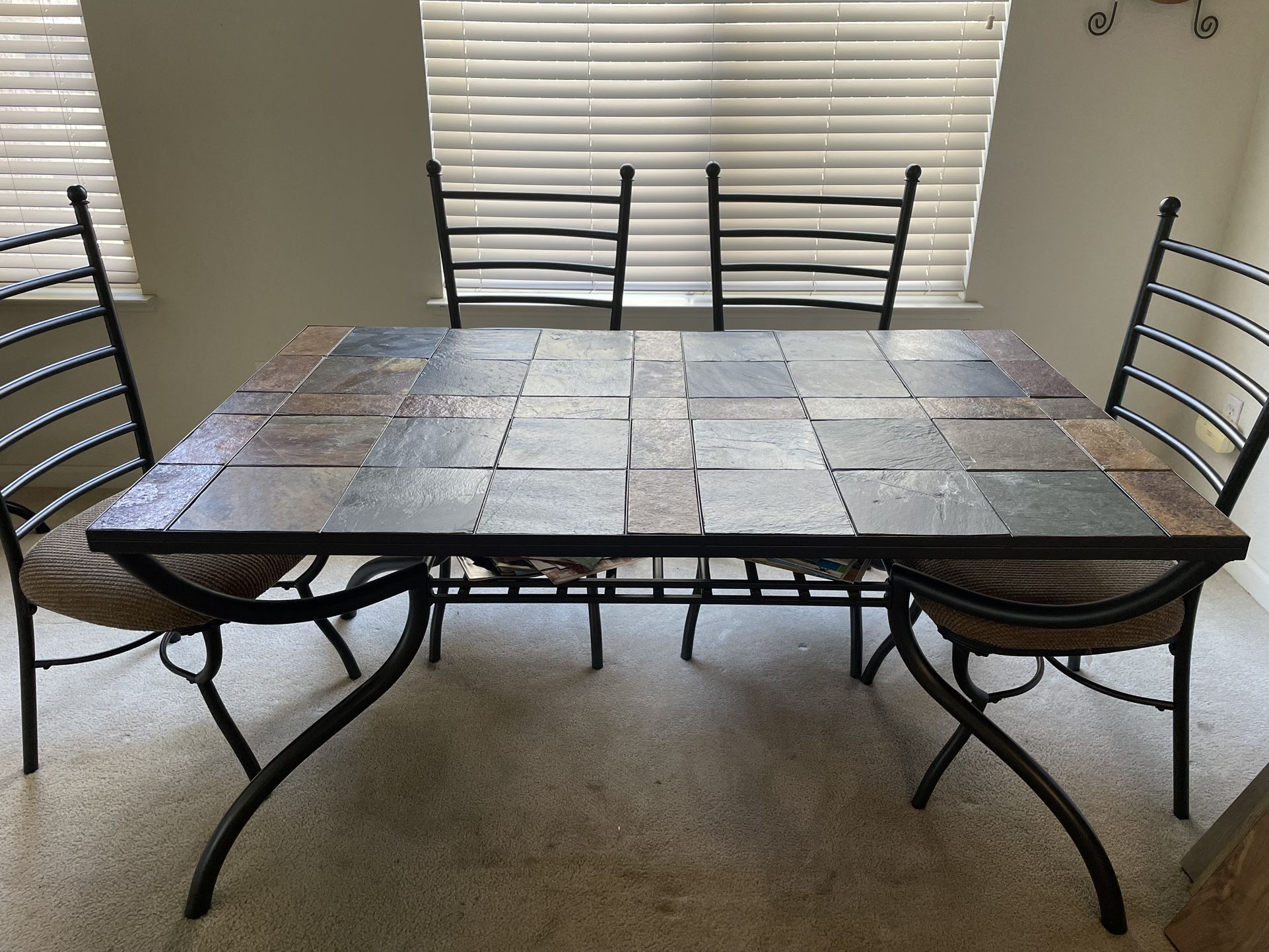 Tile Style 10 Pc Dining Set, Coffee Table, End Tables, Bar Chairs