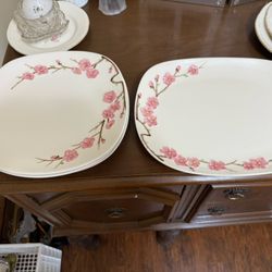 Vintage Metlox Poppytrail Peach Blossom Dishes (3 plates, 1 svg platter)
