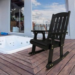 1-Seater  Wooden Rocking Chair Black - RX001BU