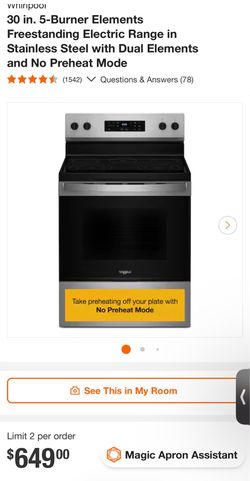 Whirlpool electric range