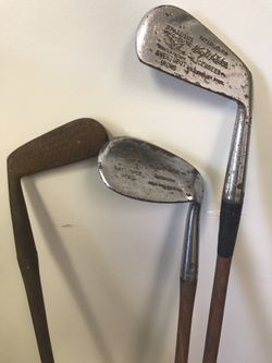 3 Wood Golf Clubs - Wooden Putter Driver & Pitch Wedge