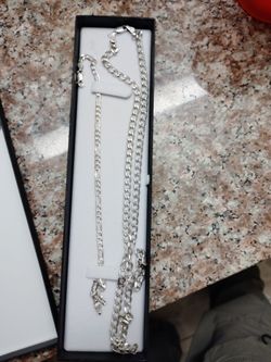 Silver chain with bracelet
