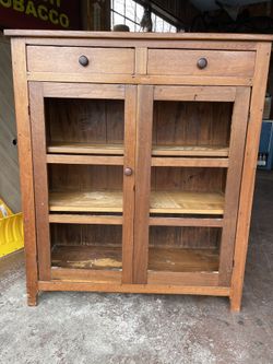 Primitive Antique Early American Wood Pie Safe Cabinet!