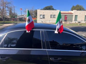 2. Mexico automobile window, Flags double-sided.
