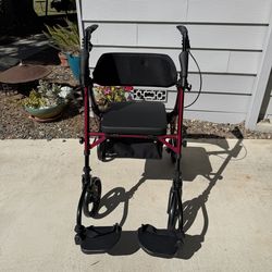 Rollator 2-in-1 Walker/Wheelchair Combo NEW