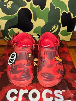 Bape crocs echo ro clog (flame camo) size 9