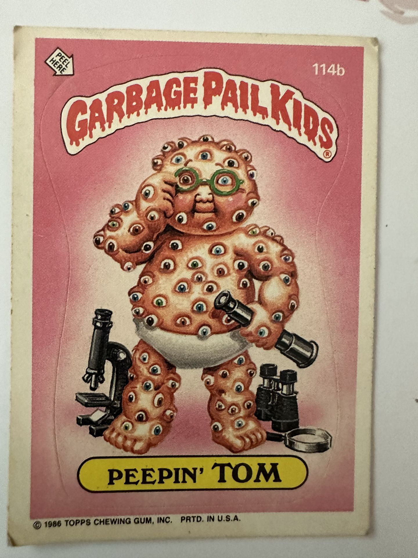 Original Authentic 1985 Garbage Pail Kids Preowned Card