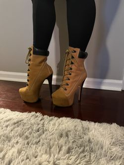 High heel timberland style boots discount