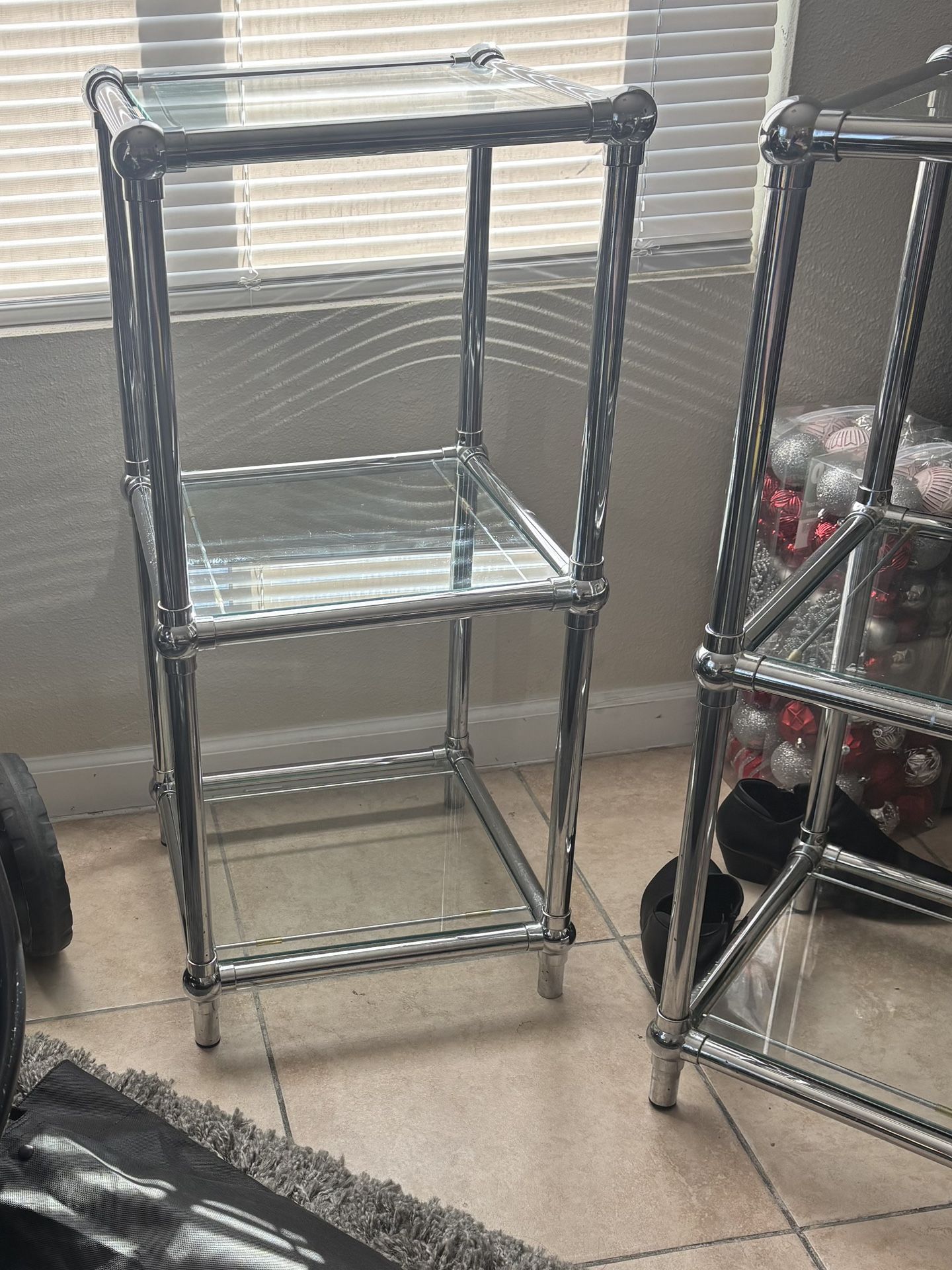 Chrome 3 glass Tier Shelves (1 Set)