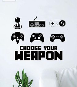 PRE MADE Wall Decal Home Decor Choose Gamer Video Games Controller