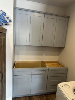 Grey Wood Cabinets