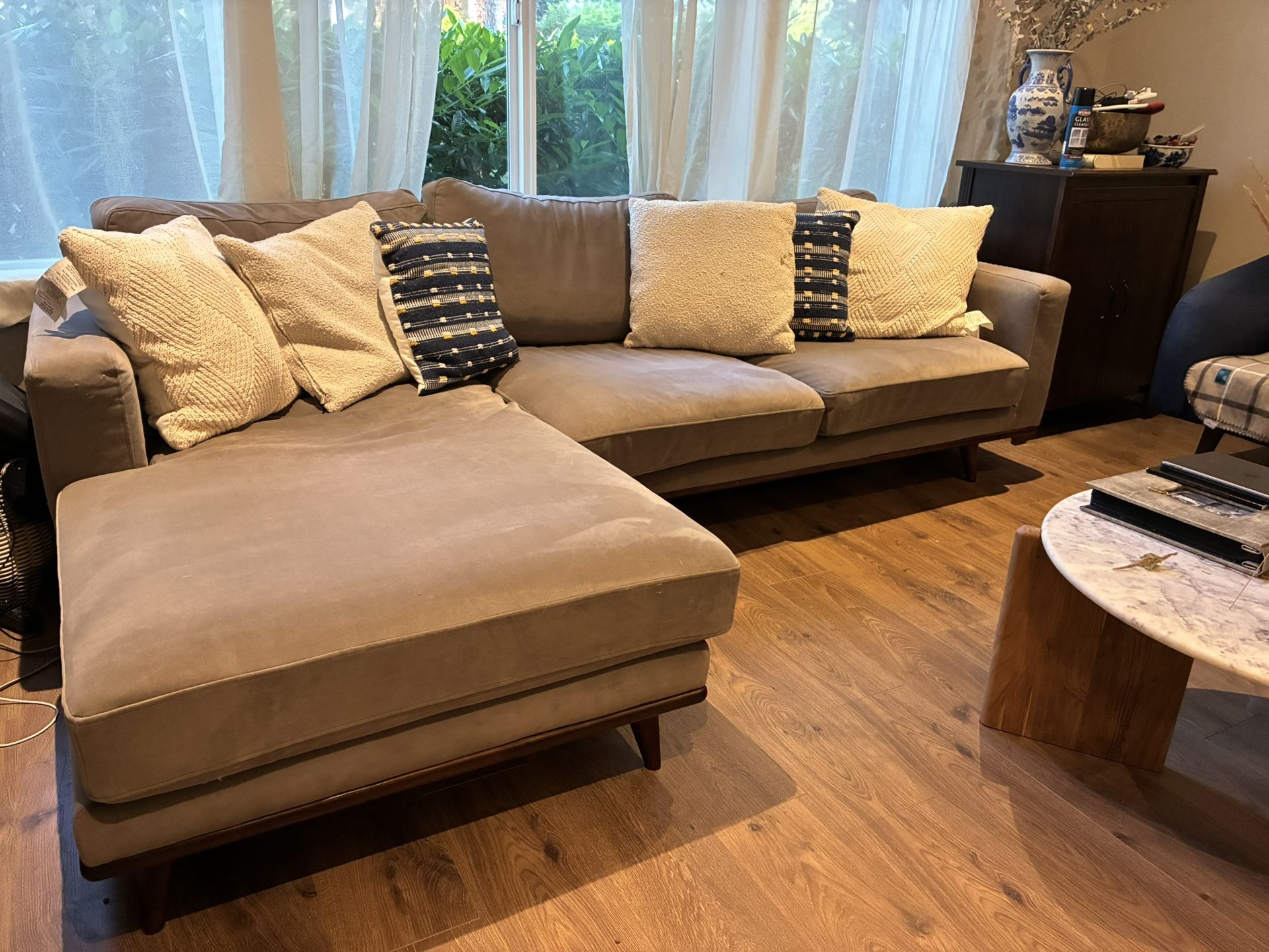 Sectional Velvet Sofa 