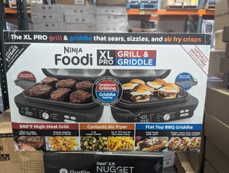 Ninja IG651 Foodi Smart XL Pro 7-in-1 Indoor Grill/Griddle Combo, use Opened or Closed, Air Fry, Dehydrate & More, Pro Power Grate, Flat Top, Crisper,
