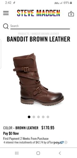 steve madden banddit brown leather