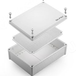 Junction Box Electrical Project Case IP67 Waterproof Dustproof Enclosure Grey (15"x11"x5.1")