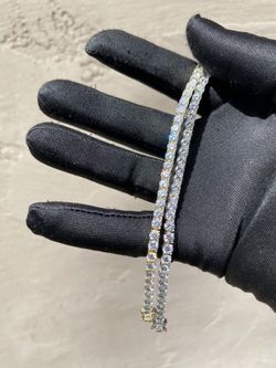 NEW VVS MOISSAINTE 4MM 925 SILVER 8 INCH TENNIS BRACELETS (14K White Gold Plated) Non Tarnish