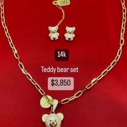 14k Gold Teddy Bear Set