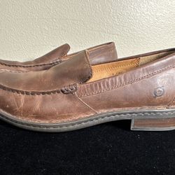 Born Handcrafted Thatcher Moc Toe Loafer Men’s Size 9 Brown Leather EUC