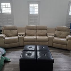 Macy's Leather Recliner Sofa