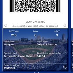 Season Tickets For Sale Seats 3&4 Section 215