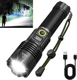 TUORAGO Tactical LED Flashlight with USB Charging Cable